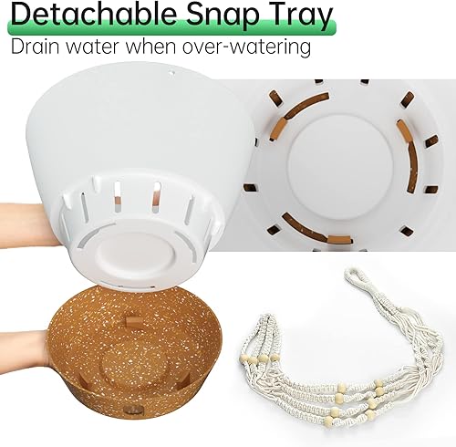 Miniatura 10 de ZMTECH Juego de 2 macetas colgantes para plantas de interior, macetas colgantes de riego automático para plantas colgantes para plantas colgantes al