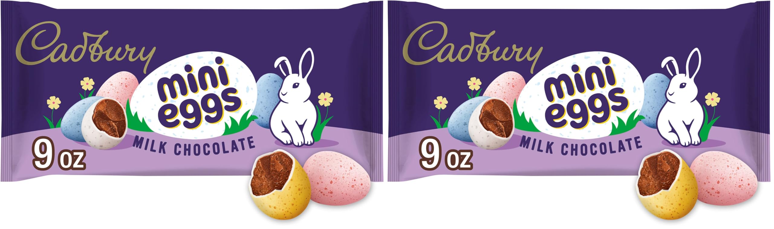 CADBURY MINI EGGS Milk Chocolate, Easter Candy Bag, 9 oz (Pack of 2)