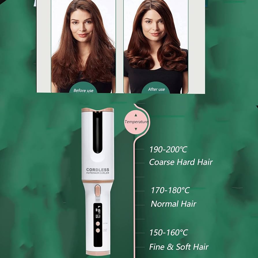 自動カールアイロン ワイヤレスオートヘアカーラー Amazon | YJYJ 自動カールアイロン ワイヤレス自動ヘアカーラー