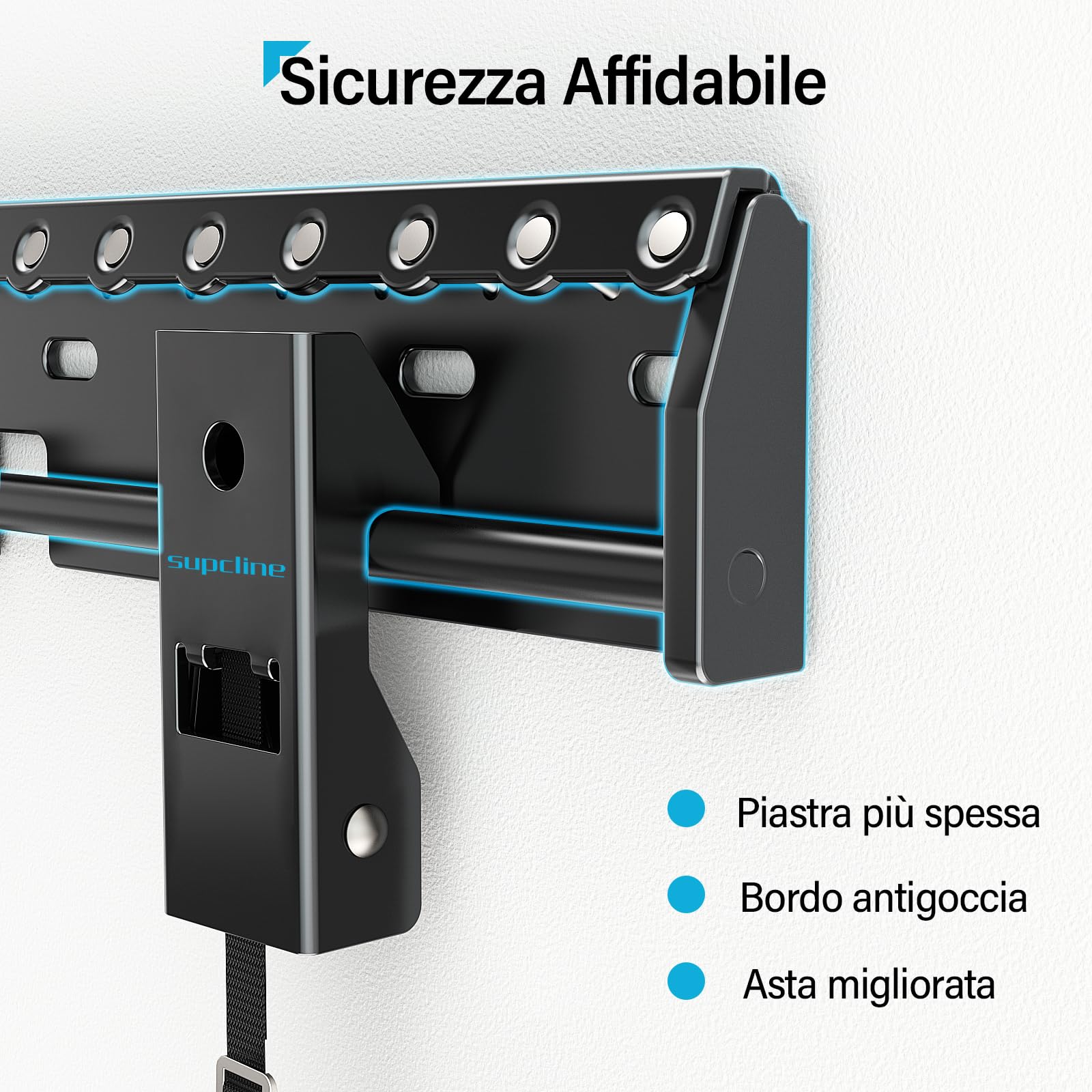 Supcline Supporto TV Parete da 26-65 Pollici fino a 70KG, Staffa TV Senza Viti Prigioniere con VESA Massimo 400x400mm, Porta TV a Basso Profilo in Cartongesso, Facile Installazione