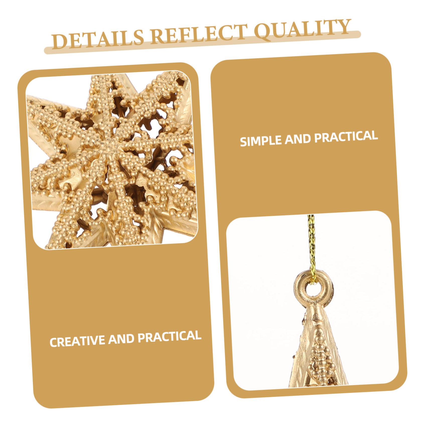 PRETYZOOM 5 Sätze Goldener Sternanhänger Sternverzierungen Stern-anhänger Christbaumanhänger Gold Christmas Tree Ornaments Weihnachtsdeko Weihnachtsstern Aus Kunststoff Plastik 6 Stück * 5