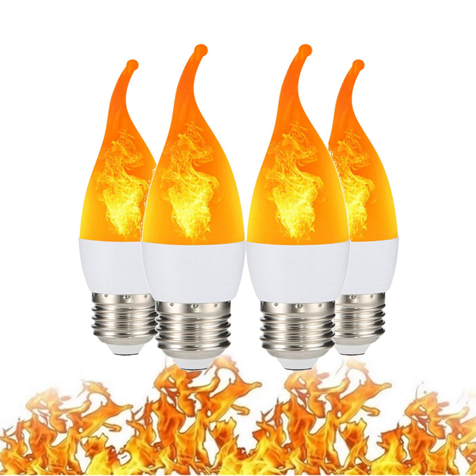 Lampadina LED Effetto Fiamma Lampadine tremolanti a candelabri 3w Lampadine gialle calde con sensore gravità Lampadine tremolanti decorazioni vintage interni ed esterni