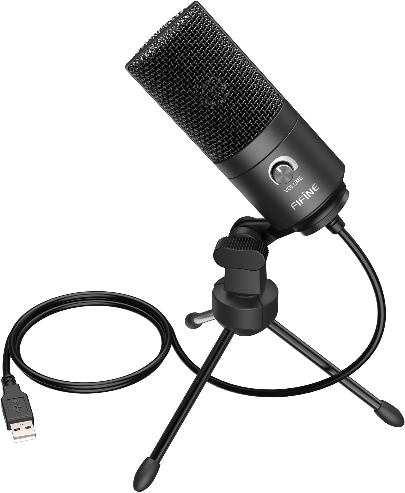 USB Microphone PC Gaming, Microphone for Mac PS4 PS5, Podcast Microphone with Stand, Studio Quality Recording Capacitor Microphone for Streaming, Studio, Black