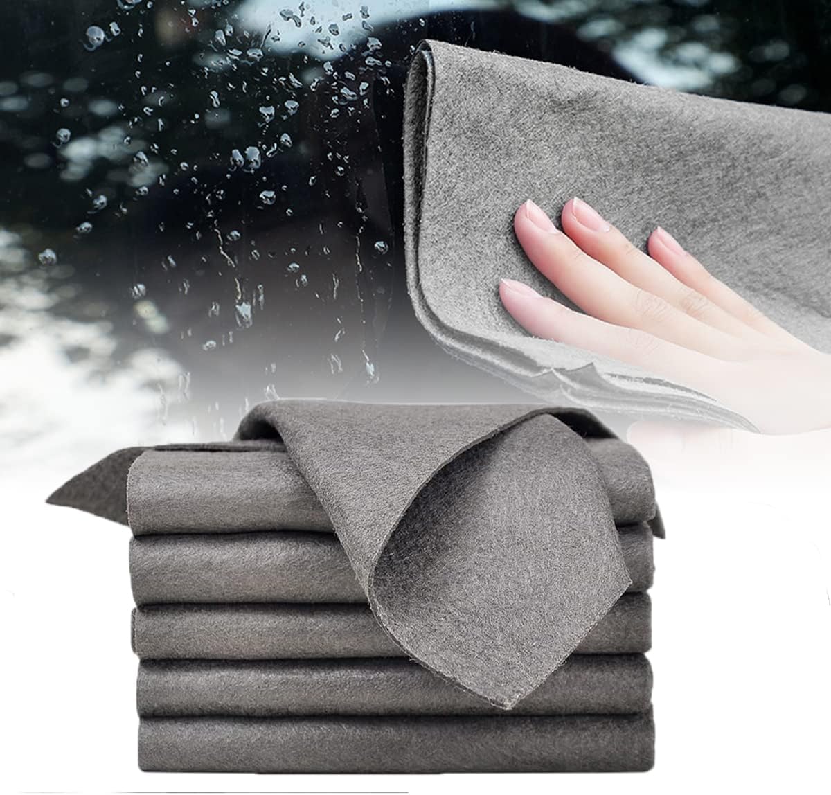 Thickened Magic Cleaning Cloth - Reuseable Magic Fiber Microfiber Cleaning Cloths, Streak Free Microfiber Cloth Multipurpose Miracle Towels Rags for Kitchen, Window, Glass, Cars (5 PCS)