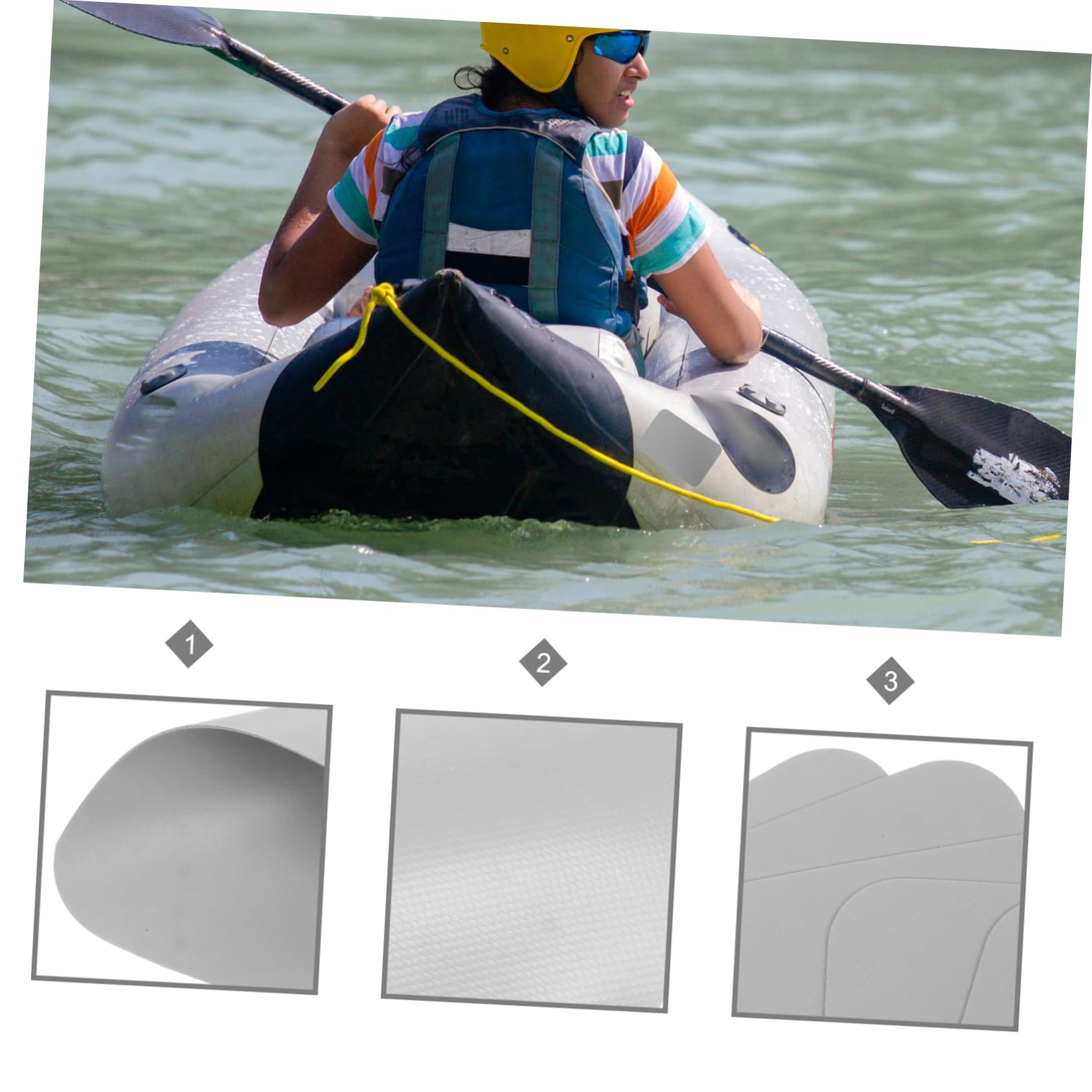 HANABASS Subvention für die Reparatur von Kajaks reparaturflicken reparaturkleber Reparaturband aufblasbares Kajak PVC-Reparaturpflaster Patch reparieren Umweltschutz-PVC Light Grey