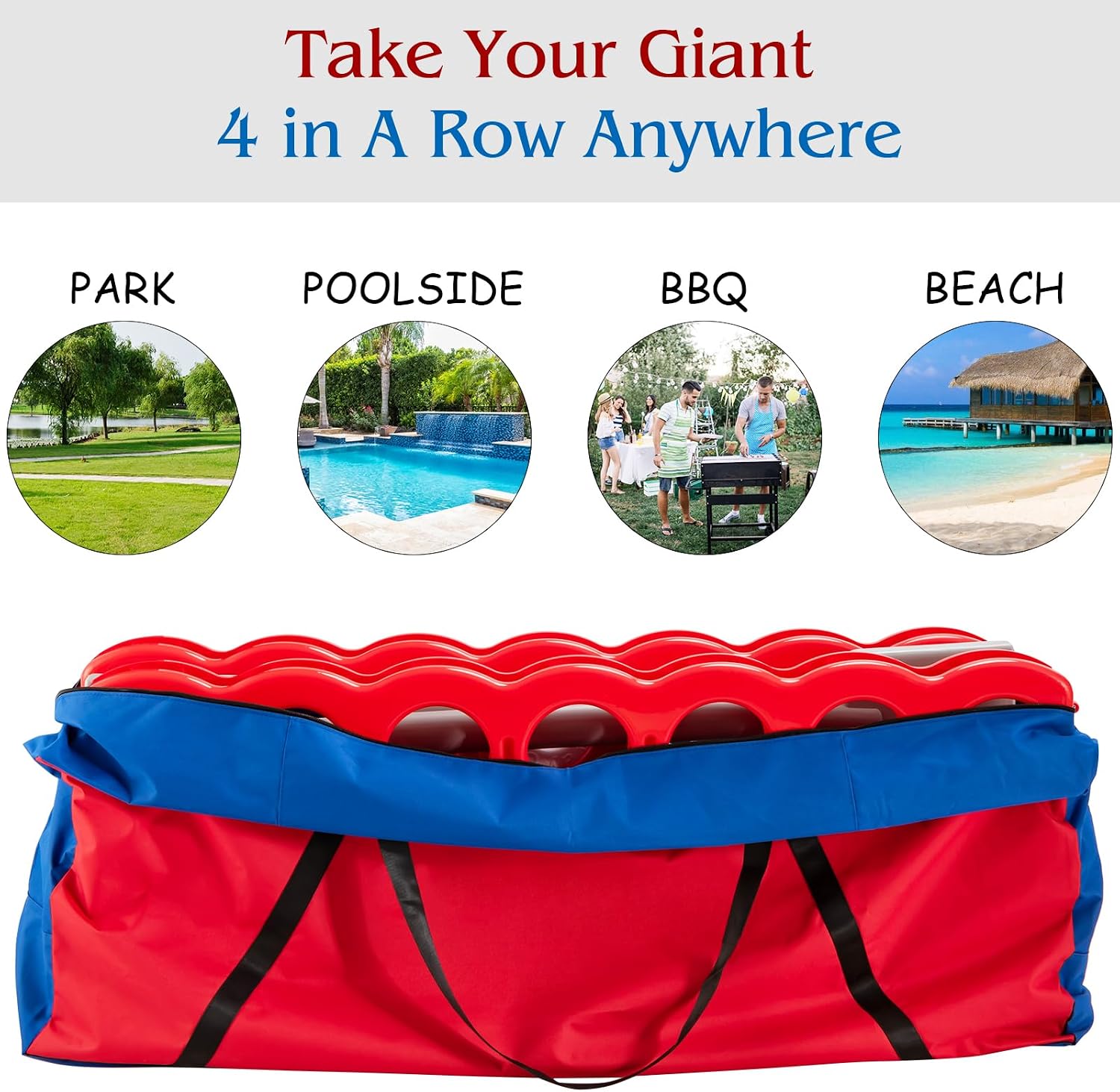 Costzon Giant 4-in-A-Row Game Carrying Bag (Game Not Included), Carry and Storage Bag for Jumbo 4-to-Score Giant Game Set, Easily Transport/Store, Life Size Yard Game Connect Game Storage Case