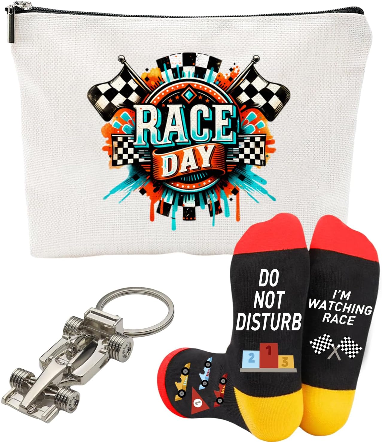 Racing Gifts Set Including Racing Makeup Bag Race Gifts Socks Race Car accessories-Race Lover Gift Race car-Set A
