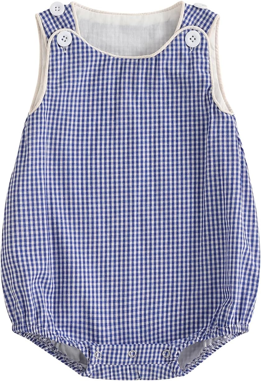 Kuriozud Unisex Newborn Baby Boy Girl Summer Clothes Sleeveless Bubble Romper Jumpsuit Overall Shorts Infant Clothing