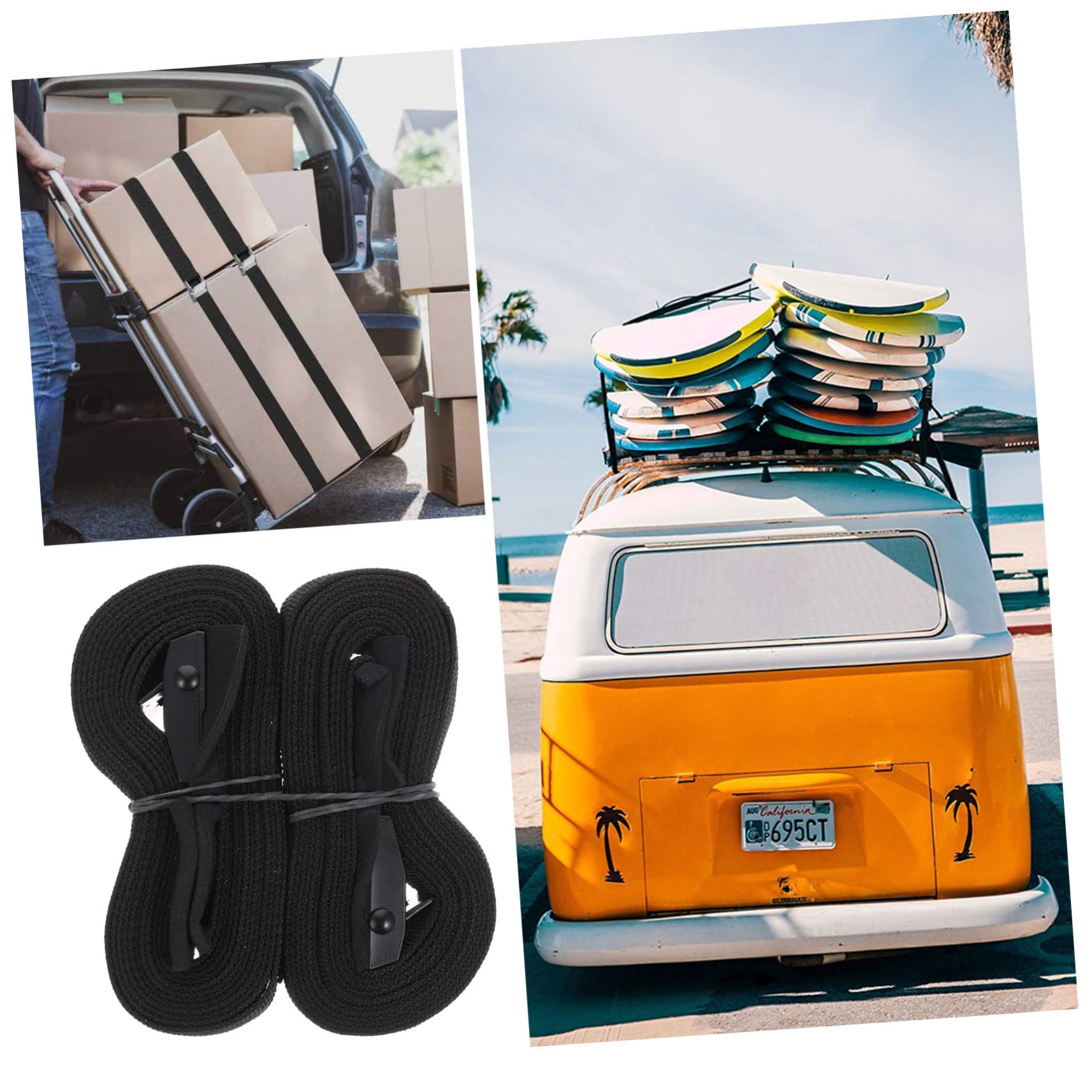 WHAMVOX Adjustable Kayak Roof Racks Straps Car Luggage Bind Belt 200lb 600lb Polyester Tensioning Belts