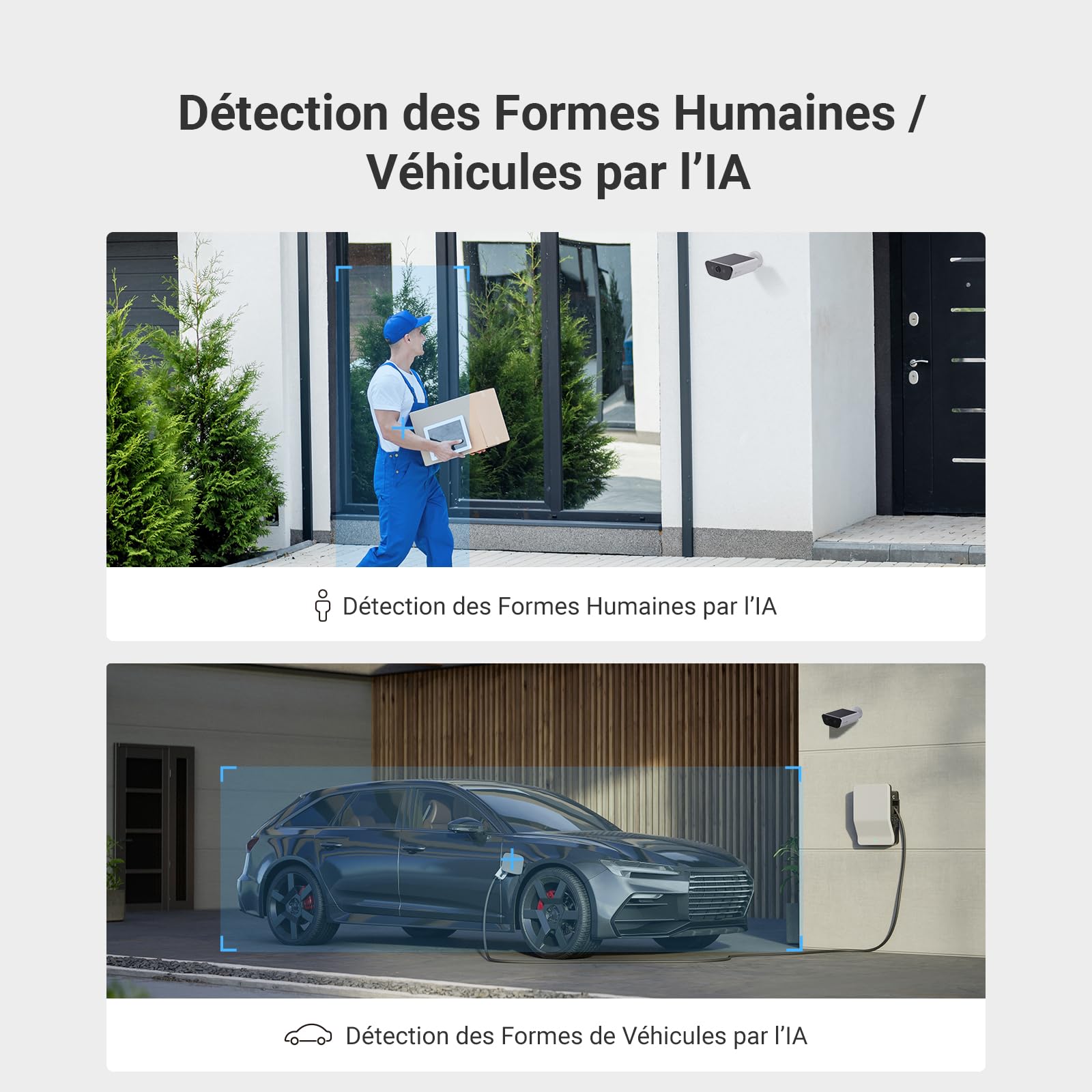 EZVIZ CB5 4K Camera Surveillance WiFi Exterieure sans Fil à Batterie, Camera Solaire Exterieur, Vision Nocturne en Couleure, Détection de Forme Humaine/Véhicule, Défense Active, Étanche IP65, Alexa