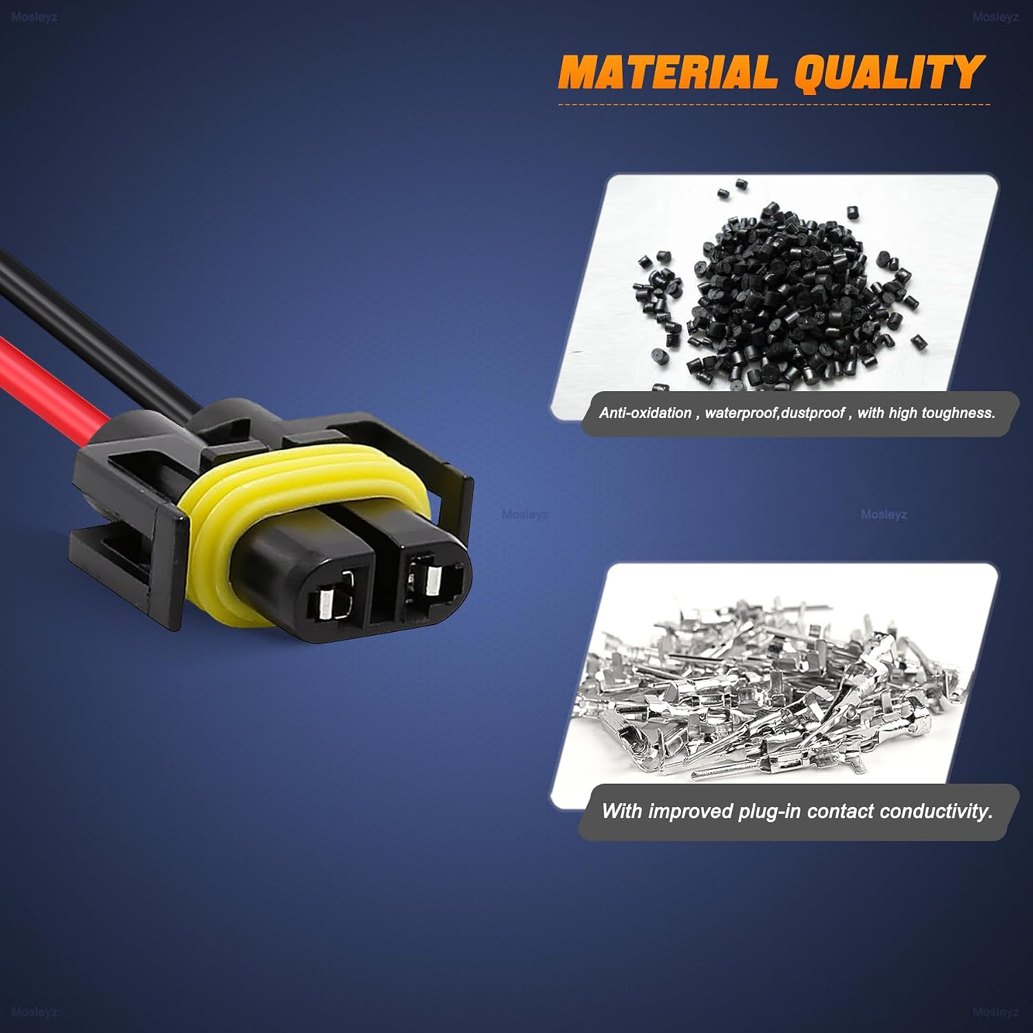 H11 Pigtail Socket H9 H8 880 881 H11 Female Wiring Harness Connector for Headlights/Fog Lights Retrofit(Pack of 2)
