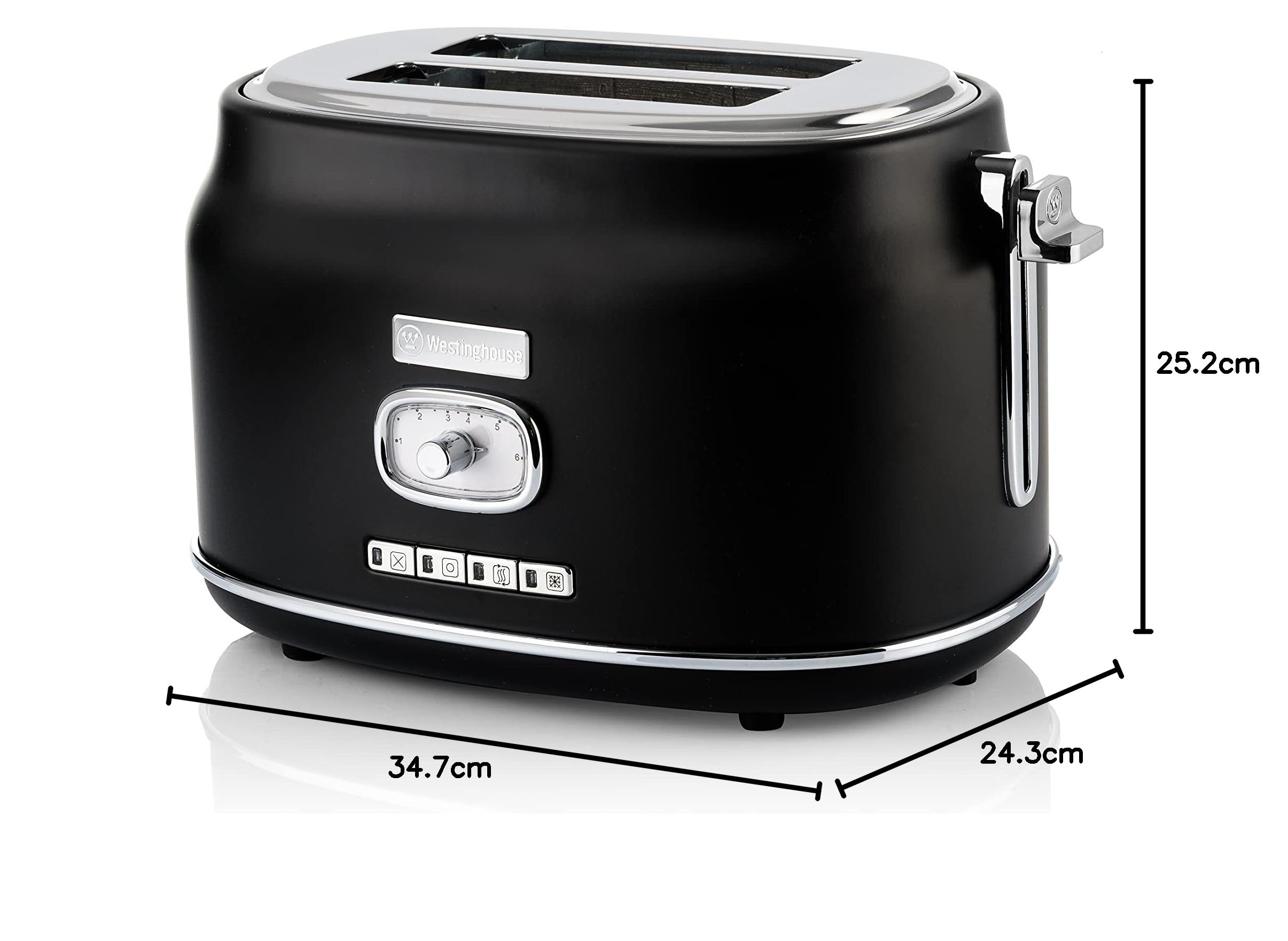 Westinghouse Retro Toaster - 2 Slice, 6 Levels -8