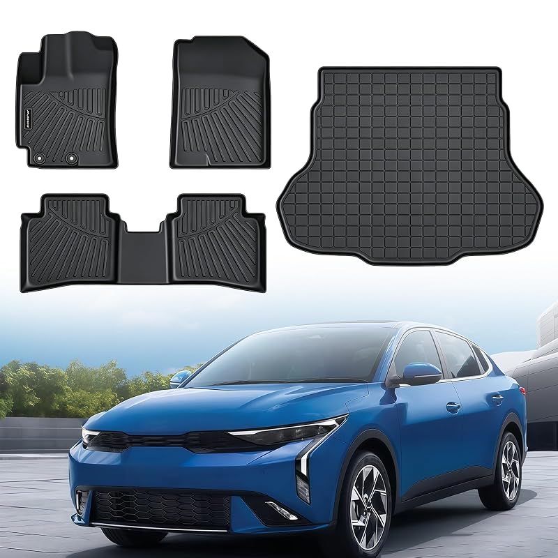 Jogo de Tapetes e Forro para Porta-Malas em TPE para Kia K3 Sedan 2024–2027, Preto