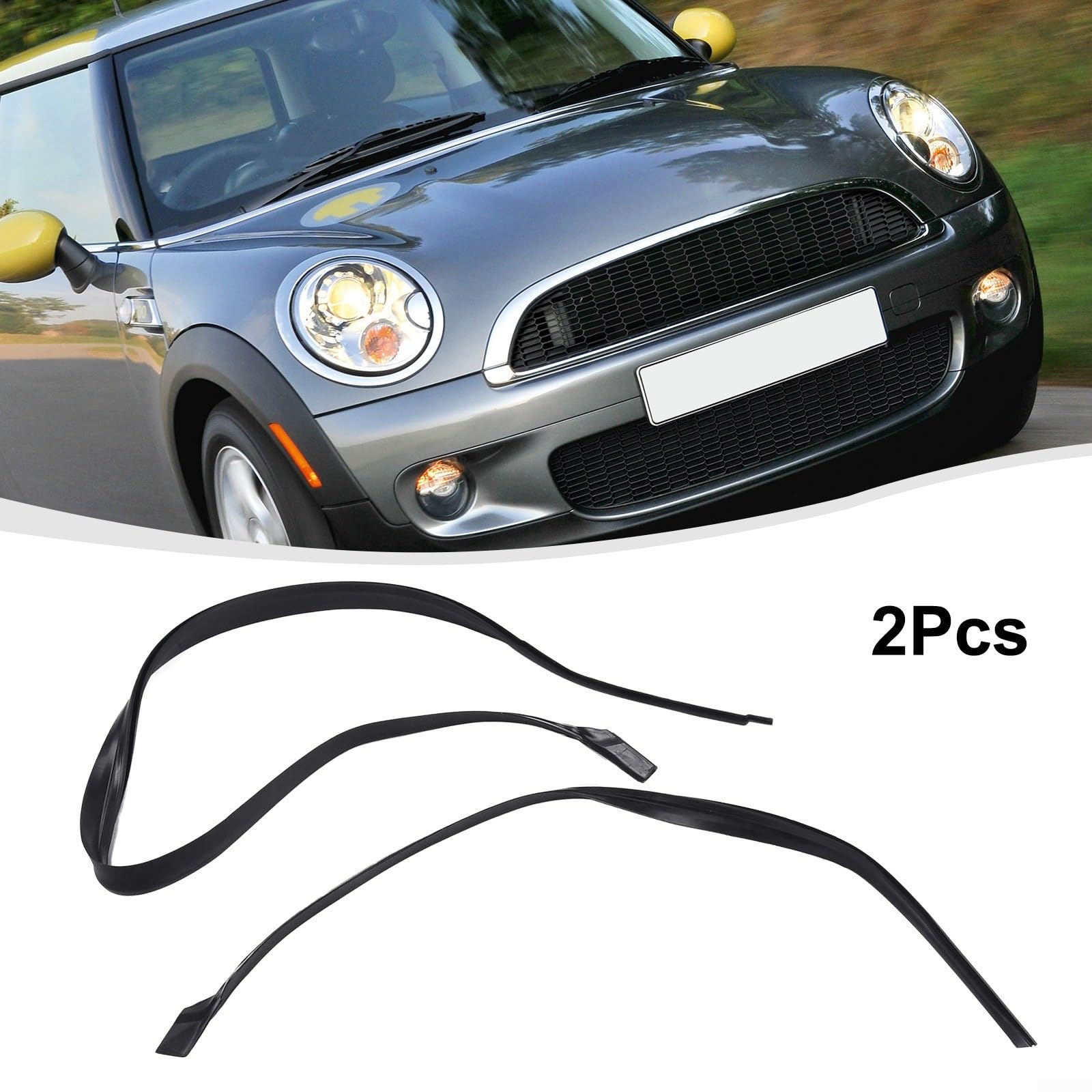 Parabrezza Parabrezza Guarnizione Anteriore Coppia Guida Sinistra per MINI R55/R56/R57 2006-2015 Nero Gomma Ricambio 51132751209