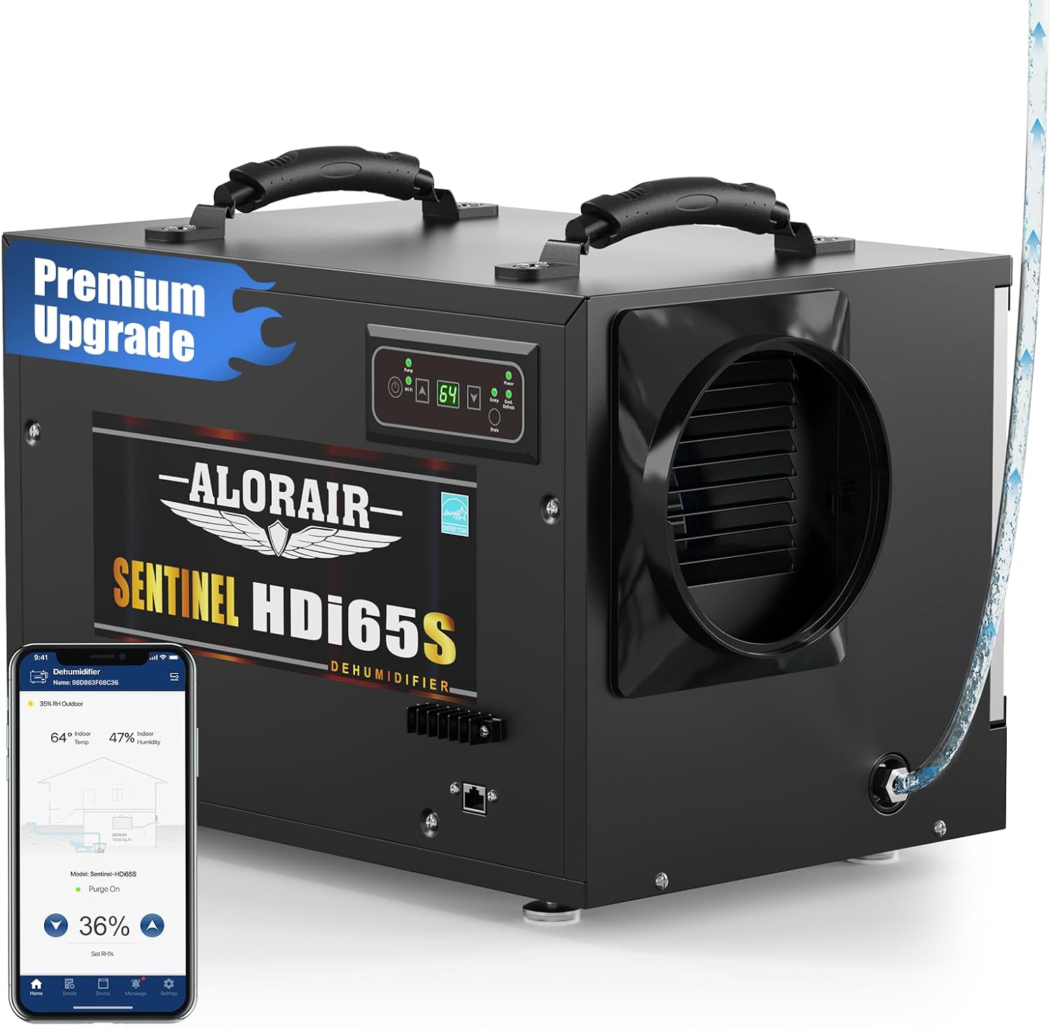 ALORAIR 120 PPD Energy Star Wi-Fi Dehumidifier for Crawl Space, Basement, and Commercial Use, APP Control with Pump and Hose, Compact Auto-Defrost Design
