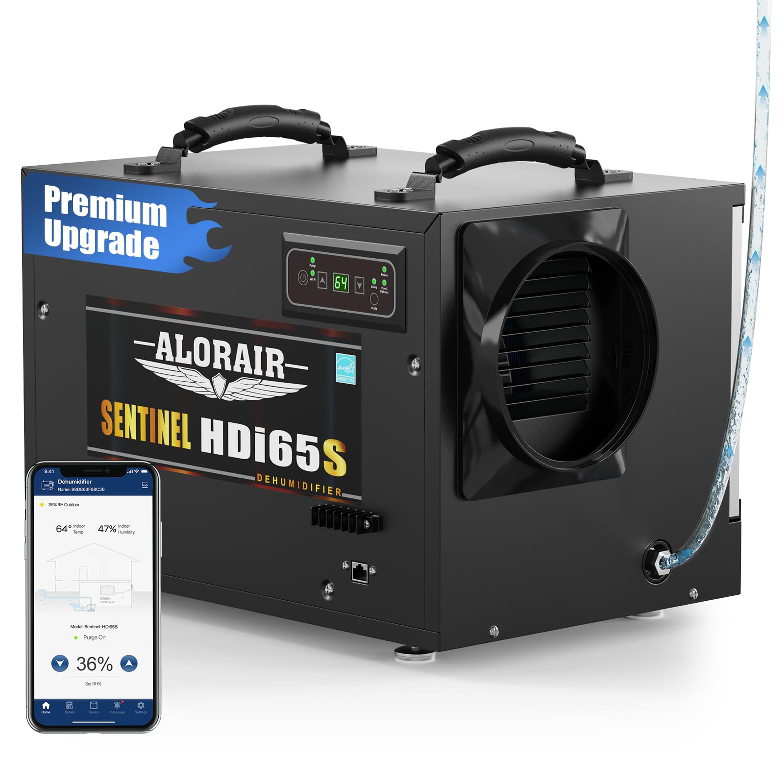 ALORAIR Smart Wi-Fi 120 Pints Energy Star Crawlspace Dehumidifier with Pump