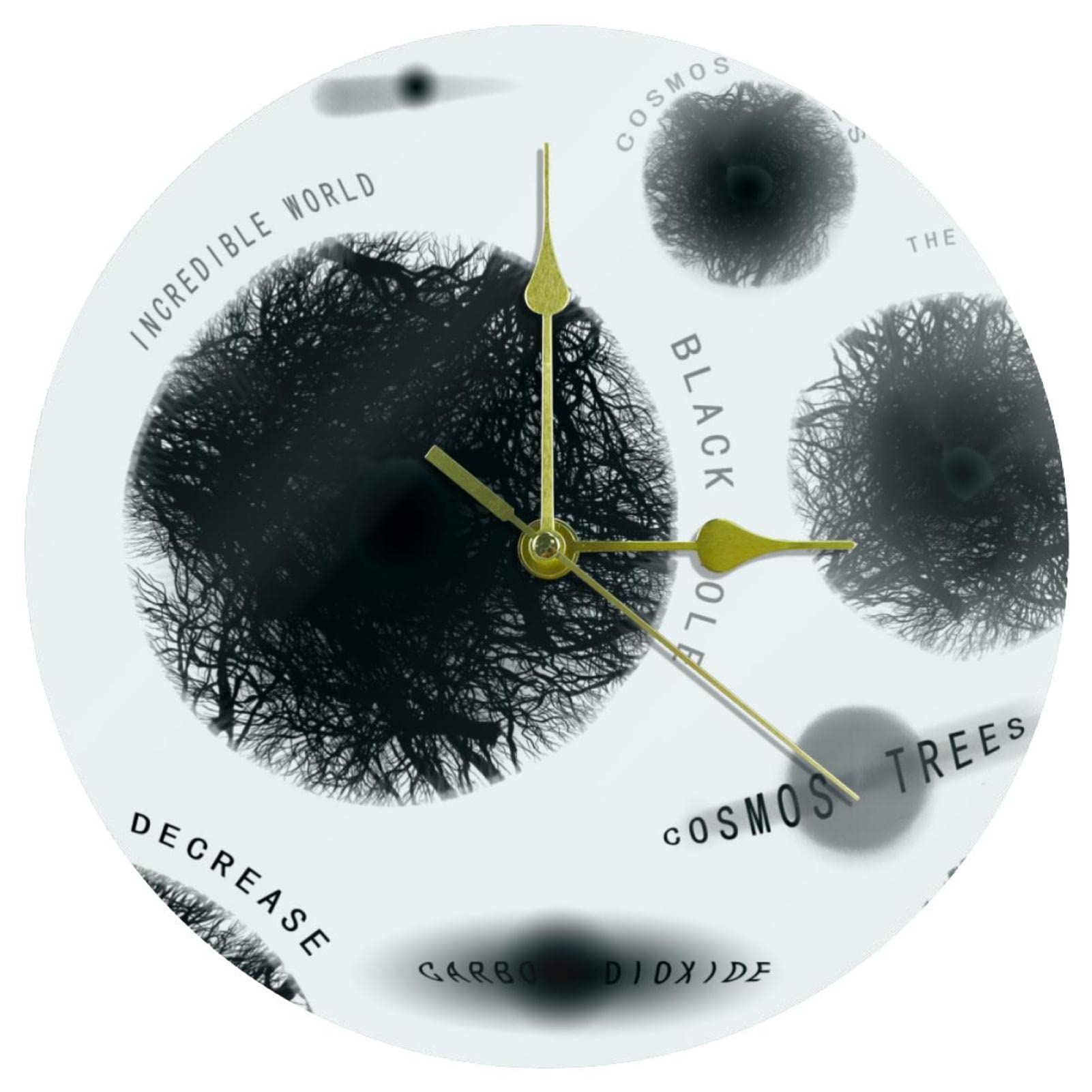 Horloge murale acrylique cosmos pour bureau et chambre d'enfant sans bruit