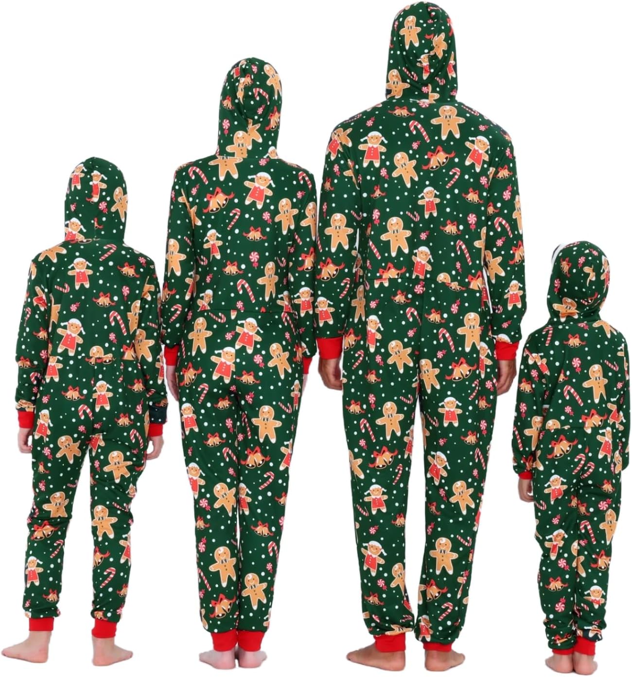 WISHU Matching Christmas Onesie Pajamas for Family, Hooded Cute Christmas PJs, Xmas Holiday sleepwear for Couples and Adult - Image 4