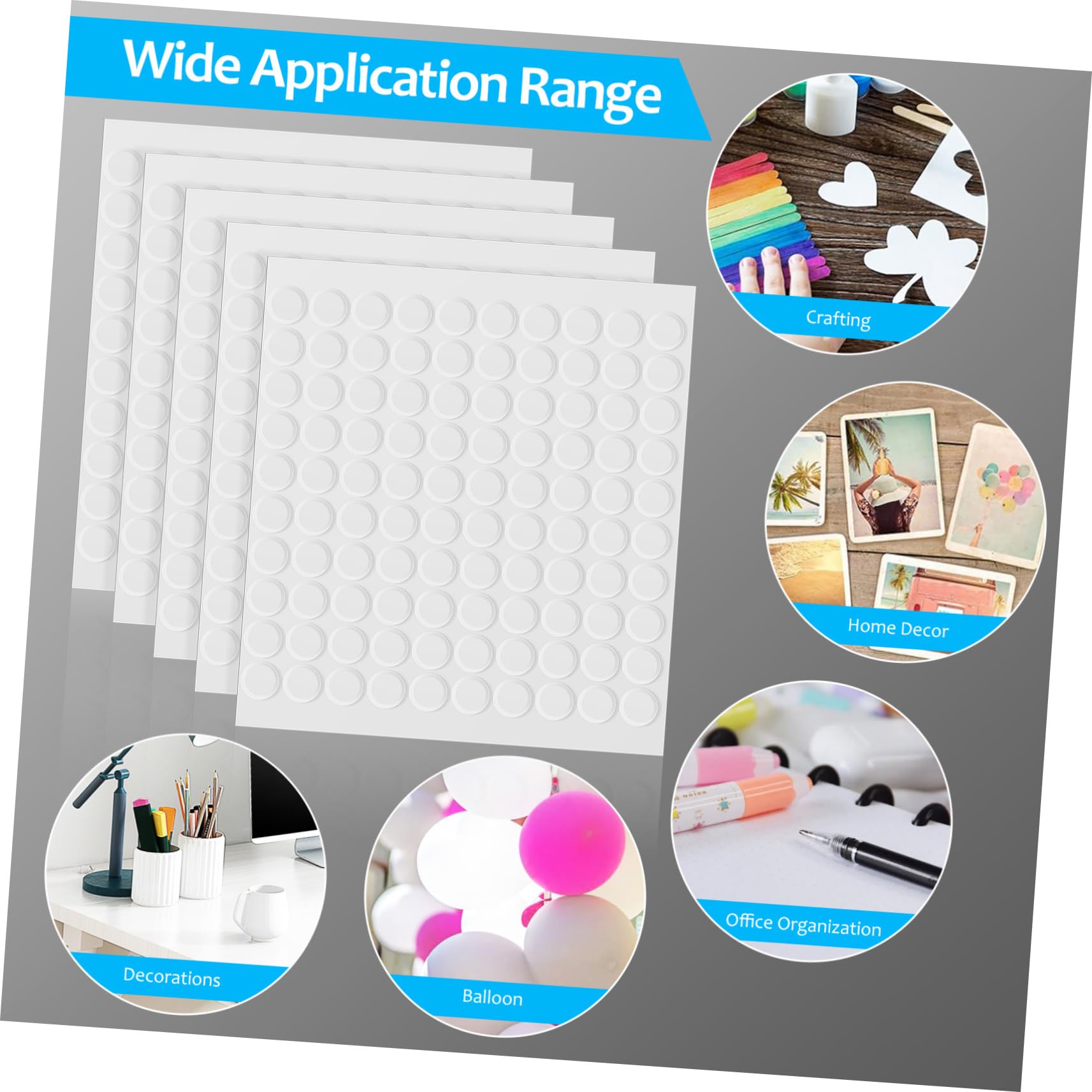 CIMAXIC 600pcs Double Sided Adhesive Dots Circle Double Sided Adhesive Glue Points for Wall Hanging for Crafts Strong Adhesion