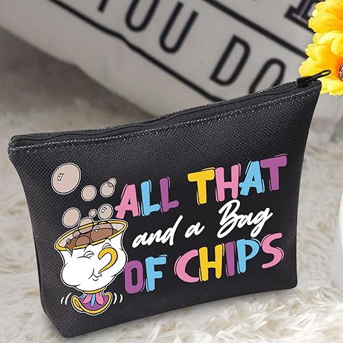 Vista 19 de BWWKTOP Bolsa de maquillaje Mrs. Potts And Chip Beauty Beast Inspired Gifts All That And A Bag of Chips Chip Merchandise, Bolsa De Chips, Bolsa