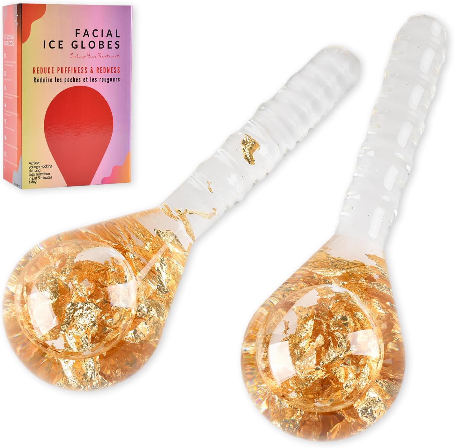Lazzybeauty Yüz Buz Küreleri, Yüz Göz Boyun için Cryo Stick Buz Küresi, Şişliği ve Koyu Çevreleri Azaltmak için Soğutma Topu Cilt Bakım Kiti, Pürüzsüz Kırışıklıklar Noktaları Hafifletir, Gözenekleri Sıkılaştırın,