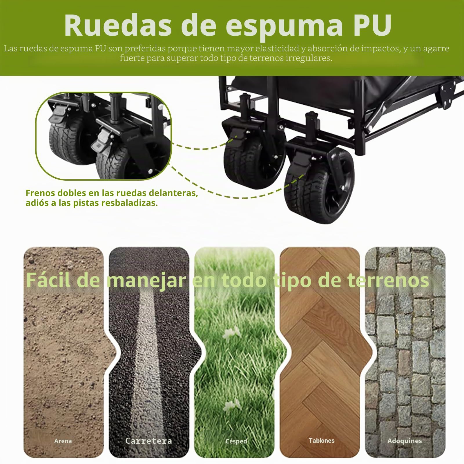 Carro Playa Plegable con Ruedas 2 en 1, Carrito de Transporte con Asiento Sofá, Carretilla de Jardín Robusta Carga 150kg, Gran Capacidad 180L, Trolley Todoterreno para Camping y Pesca