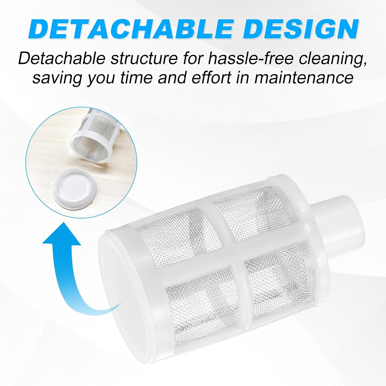 M METERXITY 2-Pack Household Hose Filters, 60 Mesh Stainless Steel Single-Layer Garden Hose Strainer with 1/2(12mm) Barb Connection for Sprayers/Car Washers/Oil Pumps, Spray Internal Filter image 4