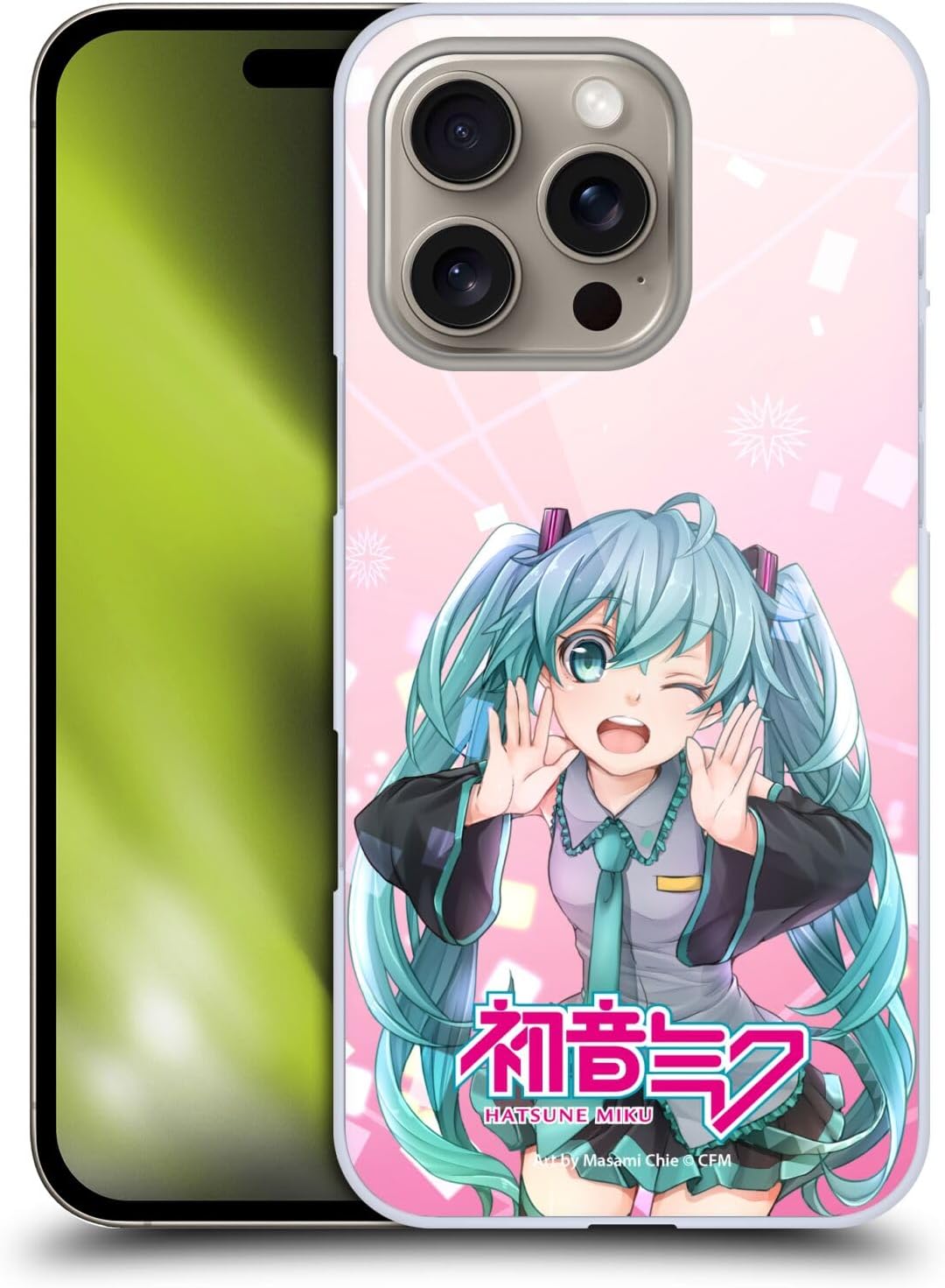 Head Case Designs Officially Licensed Hatsune Miku Wink Graphics Hard Back Case Compatible with Apple iPhone 16 Pro