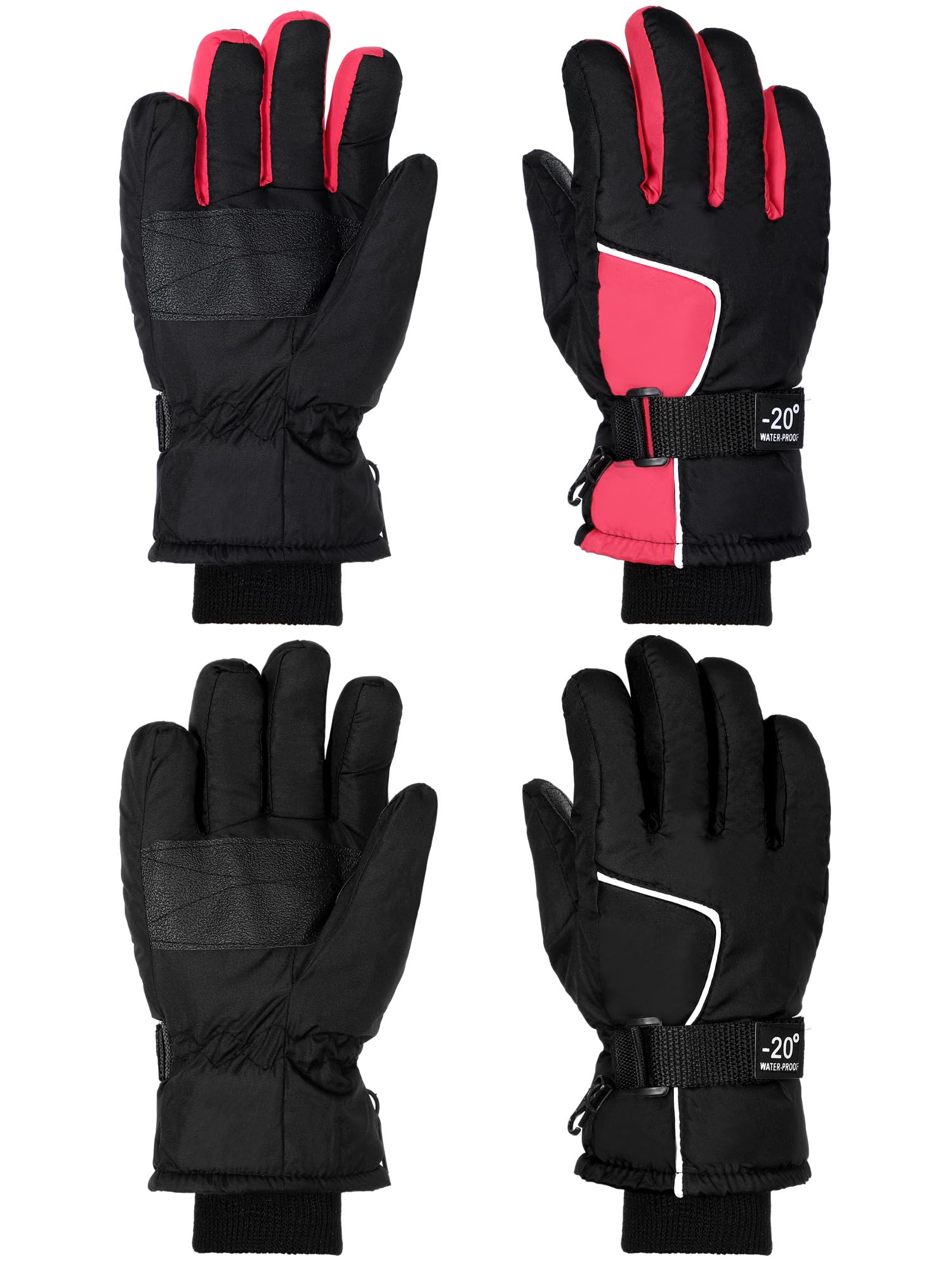 SATINIOR 2 Pair Kids Winter Gloves
