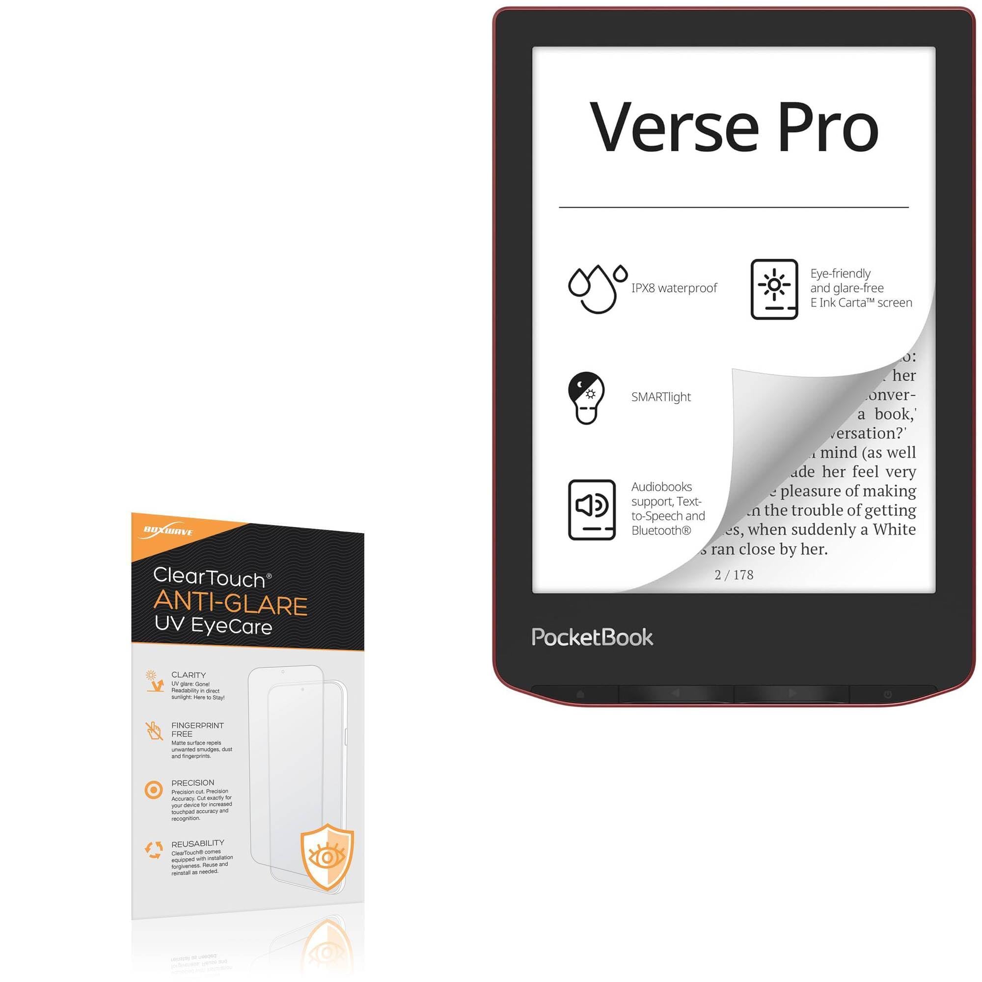 BoxWave Screen Protector Compatible With PocketBook Verse Pro - ClearTouch Anti-Glare Anti-UV EyeCare (2-Pack), Filters out Harmful Blue Light Reduce Fatigue