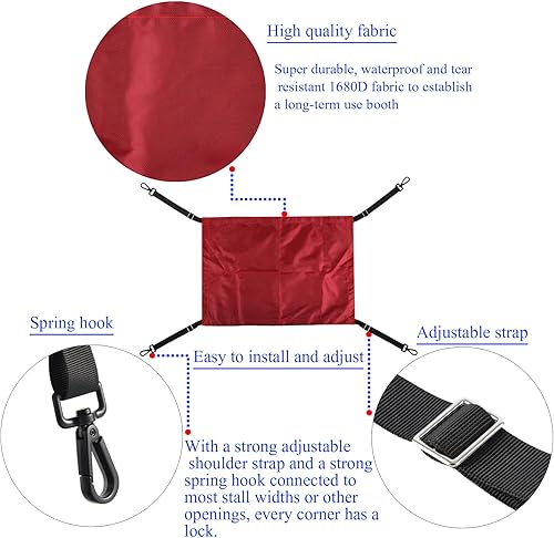 Miniatura 4 de Guardia de parada de caballos con gancho giratorio a presión,Caballo Stall Pasillo Guardia Valla con correas ajustables Clip de puerta de empuje de