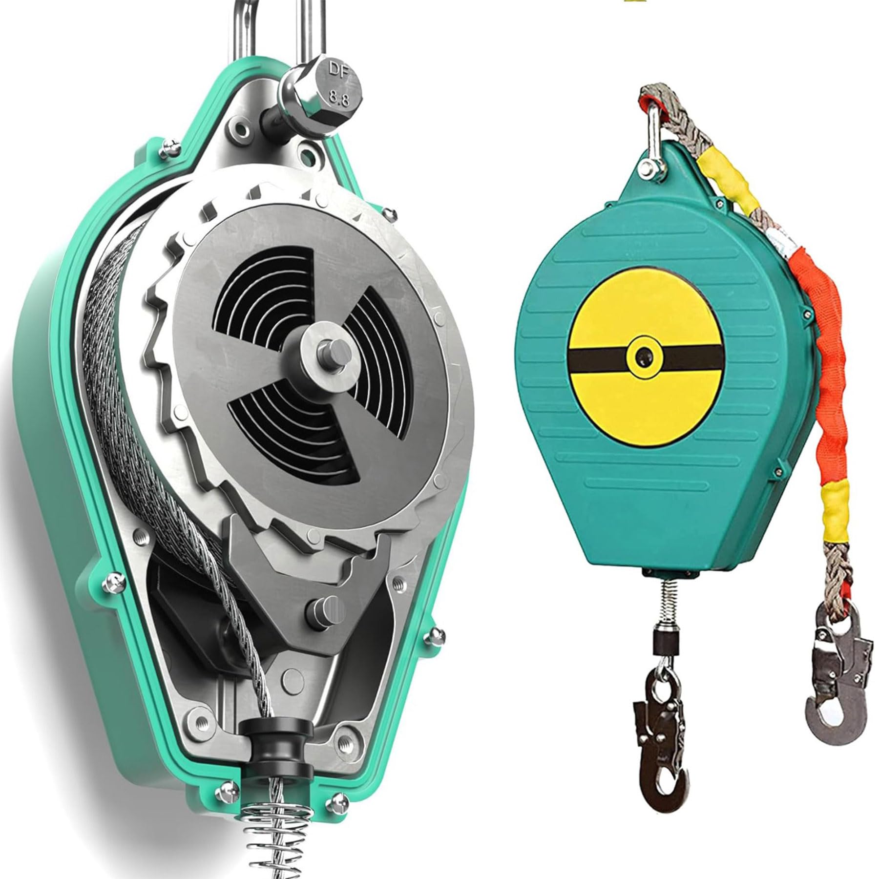 Antichute a Rappel Automatique 3-20m, Stop Chute Toiture(3m) | Harnais de Securite Anti Chute Toiture avec Crochet, 150KG Équipement de Protection Individuelle pour Haute Altitude