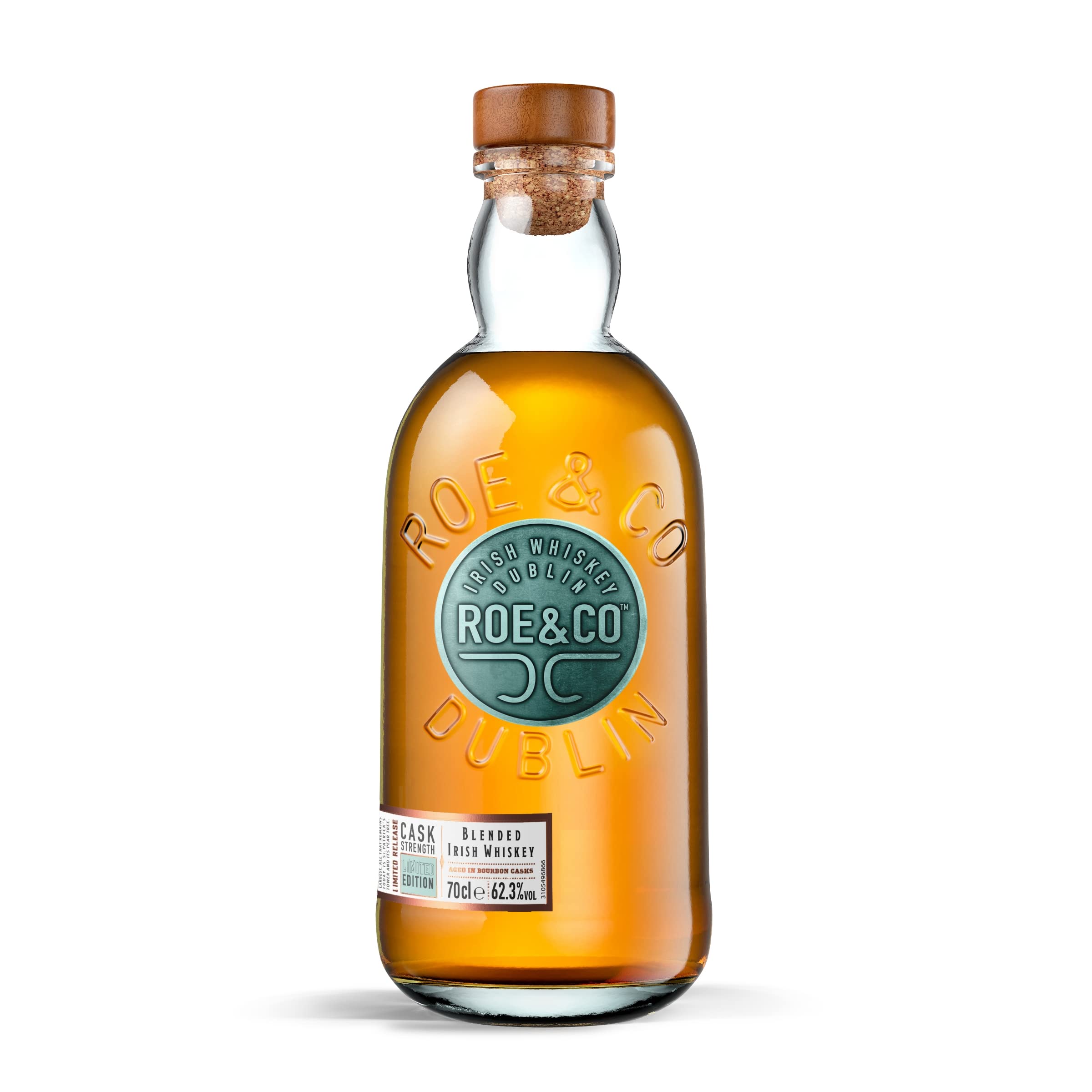 Roe & Co Full Bourbon Maturation, Blended Irish Whiskey, Cask Strength Edition, 62,3% vol, 700ml Einzelflasche |