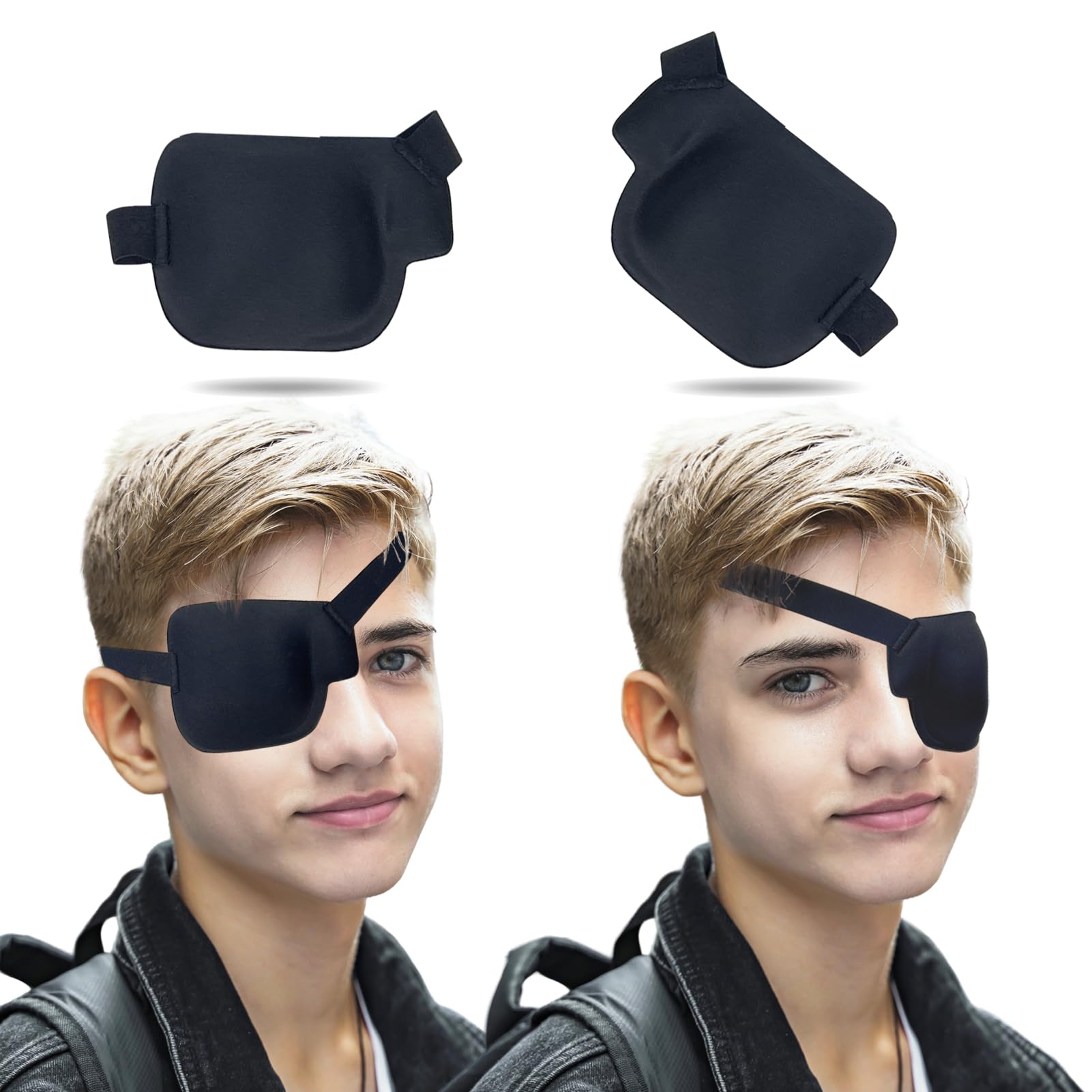THSIREE Eye Patch, 2PCS Medical Eye Patches for Adults Kids, 3D Amblyopia Lazy Eye Patches for Left and Right Eye (Left + Right)