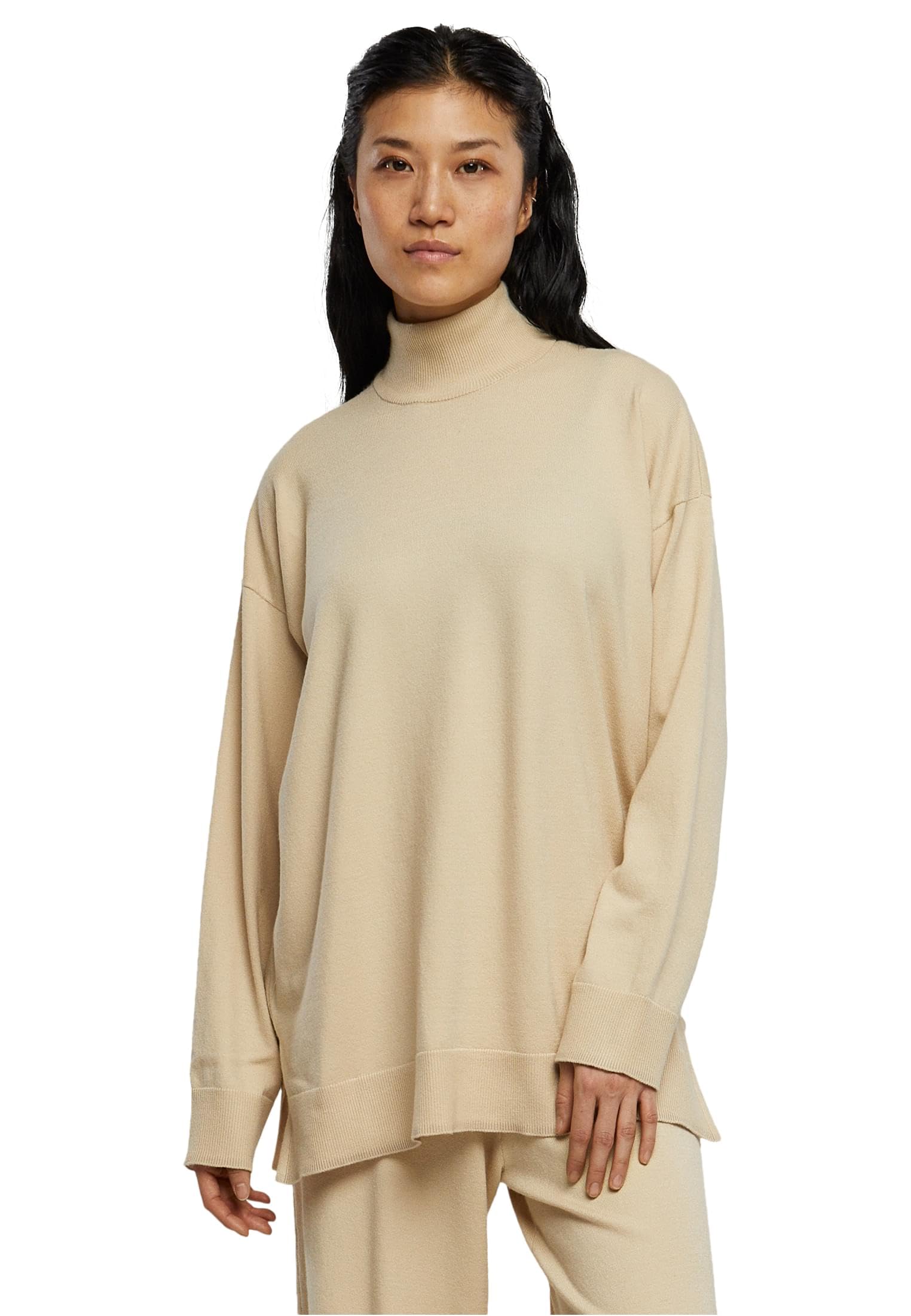 Urban Classics Women's Ladies Knitted Eco Viscose Sweater Sweatshirt, Wetsand,