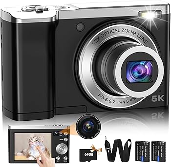 Amazon | Lecnippy 5K デジタルカメラ 光学10倍ズーム 5600万画素