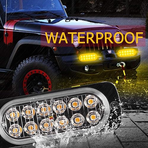 Miniatura 6 de KaiDengZhe Barra de luz ámbar súper brillante para montaje en superficie, luz estroboscópica, 12 LED, advertencia de emergencia, construcción de
