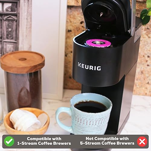 Miniatura 3 de EZ-Cup - Cápsulas de café reutilizables de acero inoxidable para Keurig + 25 filtros de papel desechables, cápsula recargable compatible con Keurig