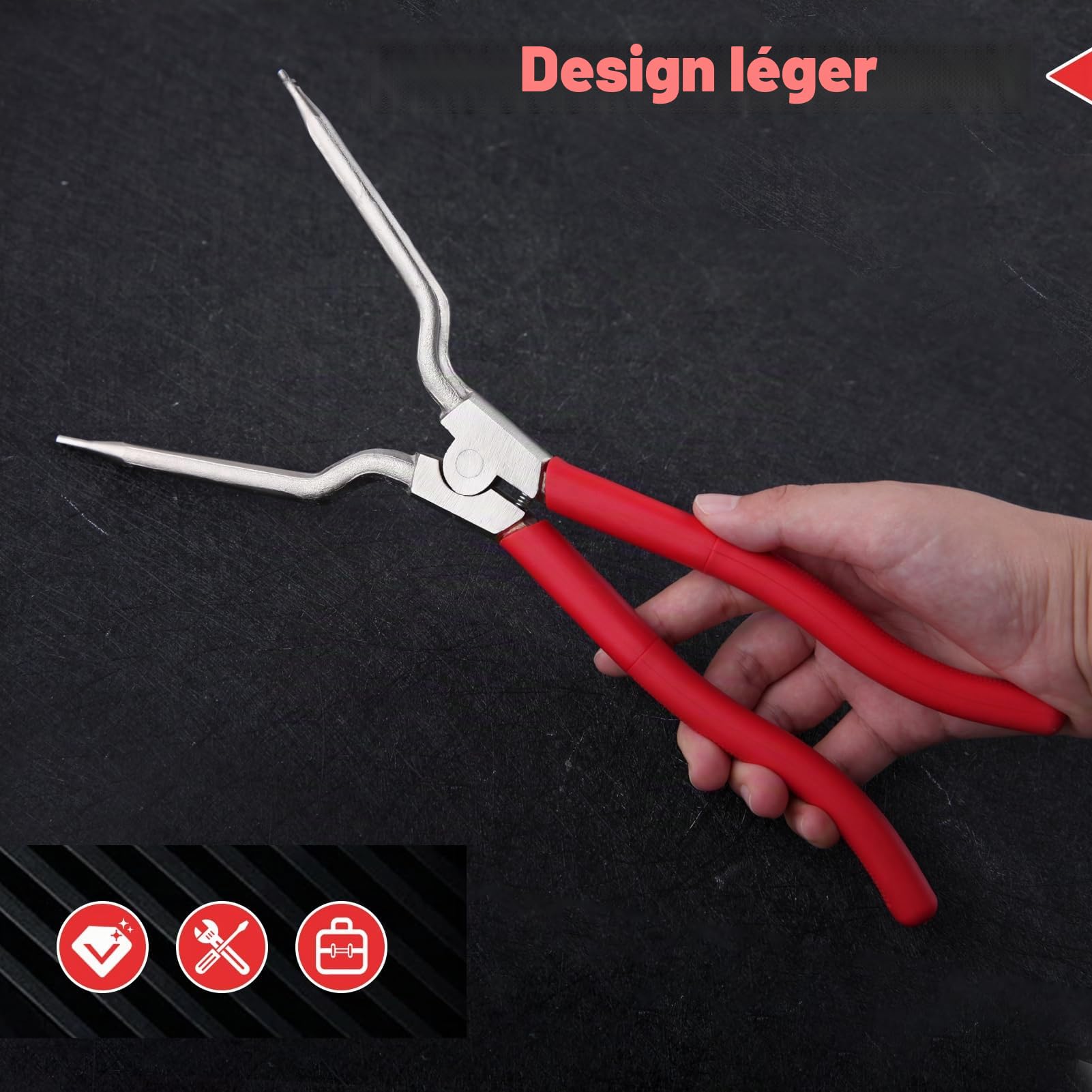 LEONTOOL Outil d’expansion de ressort de cuve intérieure/extérieure amélioré, expansion maximale 5,83 "(148 mm), outil de retrait de ressort de rondelle Joint de porte de porte Pince
