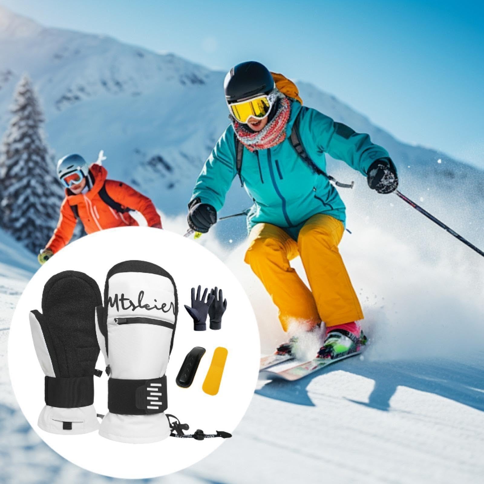 Gants de Ski, Gants de Snowboard, Gants d'hiver Confortables pour Femmes et Hommes, Gants de Neige pour Le Vélo, Le Ski et Plus Encore, avec Drago, Blancxl