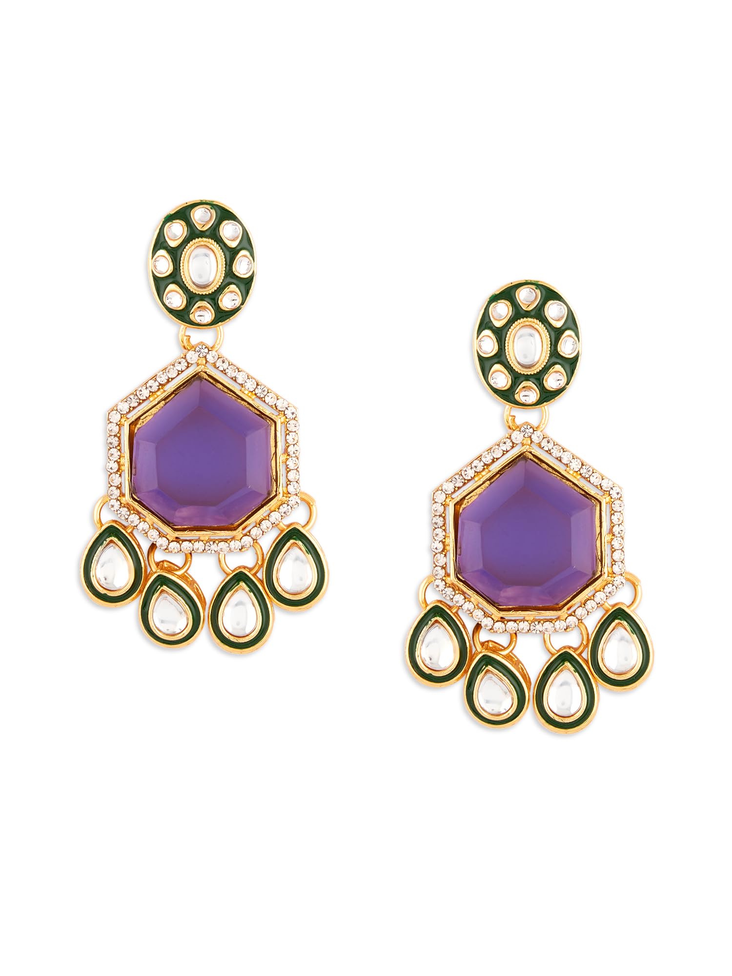 See full amazon price history chart for Zaveri Pearls Purple Stone Green Meenakari Austrian Diamonds Embellished Dangle Earring For Women-ZPFK18065 Zaveri Pearls Purple Stone Green Meenakari Austrian Diamonds Embellished Dangle Earring For Women-ZPFK18065 (B0D3DBXTJW) Amazon Price History, Amazon Price Tracker