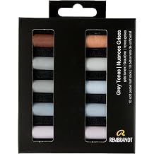 Rembrandt Soft Pastel Micro Set, 10-Piece Half Sticks, Grey Tones Selection