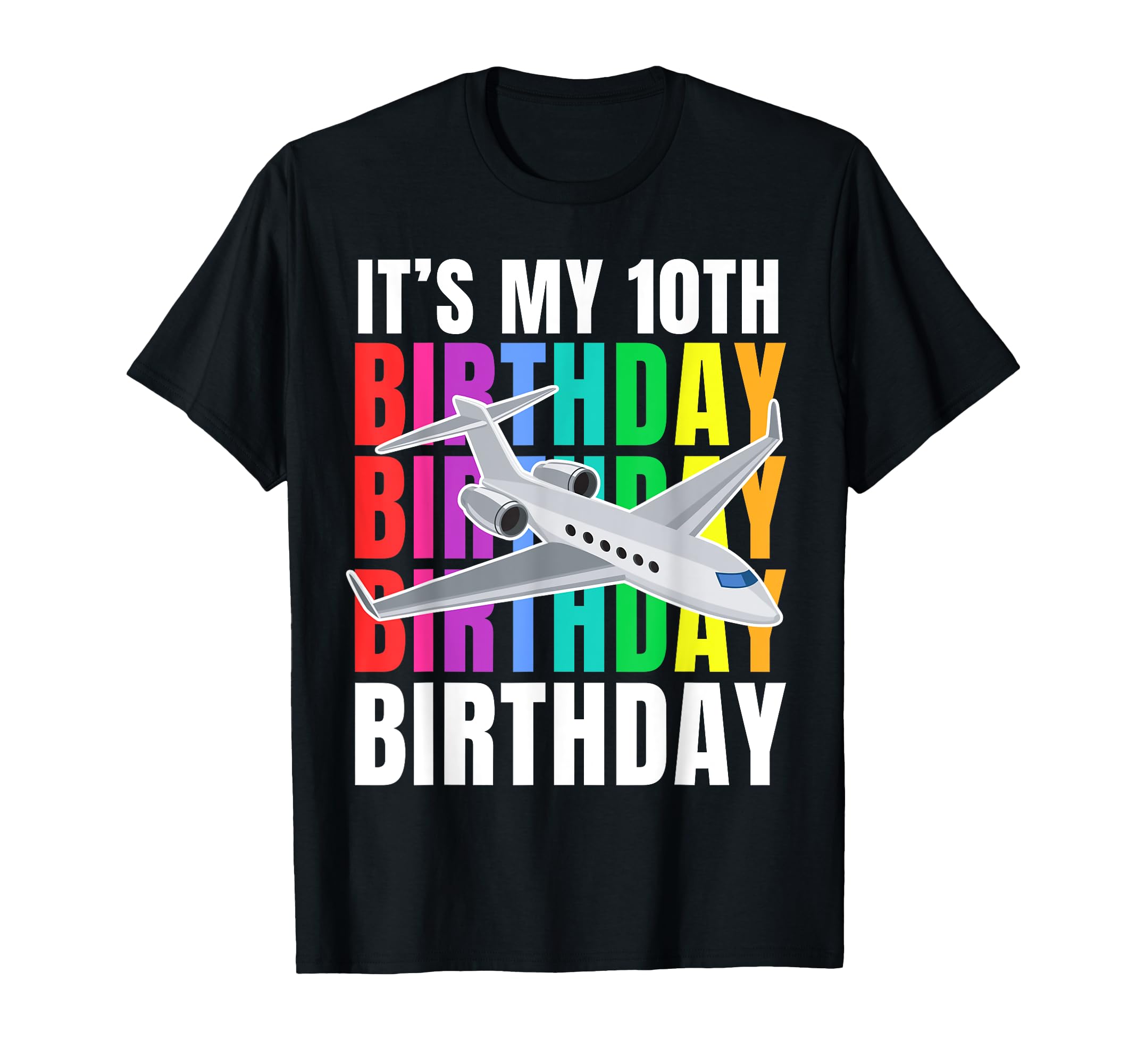 It's My 10th Birthday Airplane 10 year old Birthday Boy Girl T-Shirt