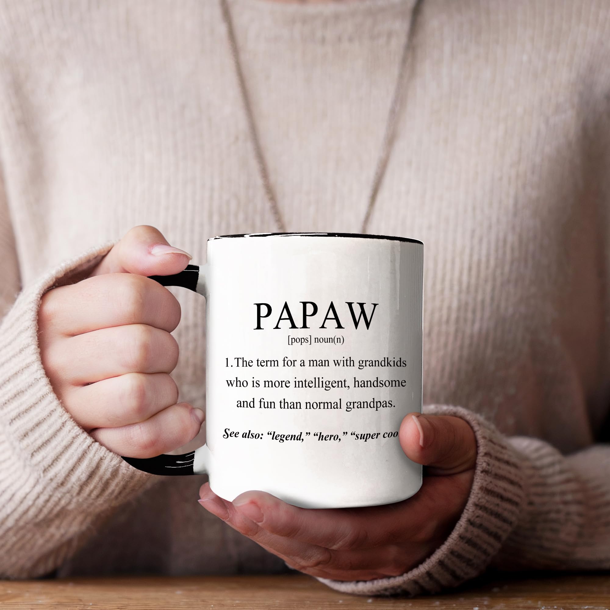 Papaw Coffee Mugs, Grandpa Coffee Teacup, Fathers Day Christmas Birthday Gifts for Papaws, Grandpa Papaws Gifts from Grandkids Grandchildren, Papaw Definition Ceramic CoffeeMug 11oz