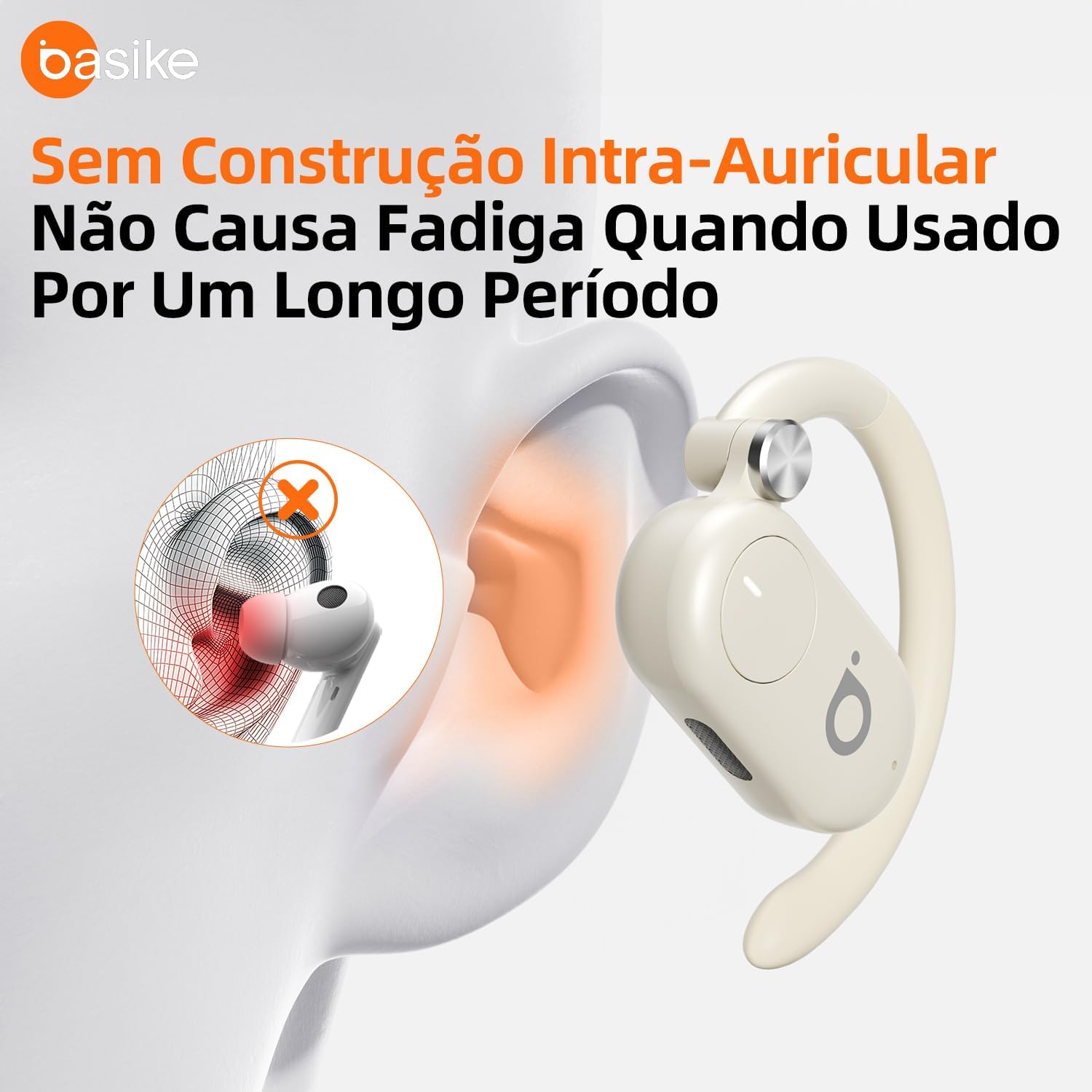 Fone de Ouvido Bluetooth 5.4 Hi-Fi, Chamadas de Voz, Cancelamento de Ruído ENC, IPX5, 100h Standby, Ideal para Corrida e Exercícios (Preto)