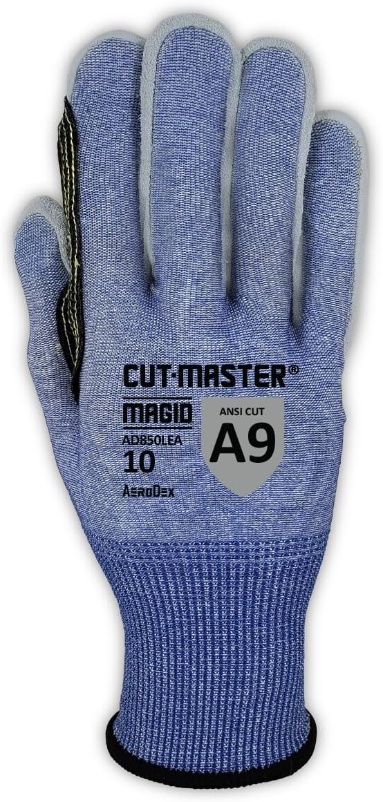 MAGID Cut-Master AeroDex Light-Weight Knit Split Cowhide Leather Work Gloves
