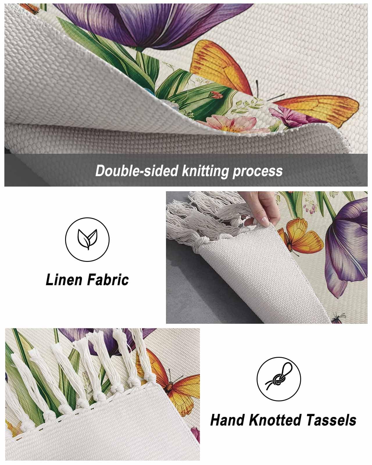 Amazon.com: Tulip Wildflower Rugs for Entryway 2'x5', Laundry Room