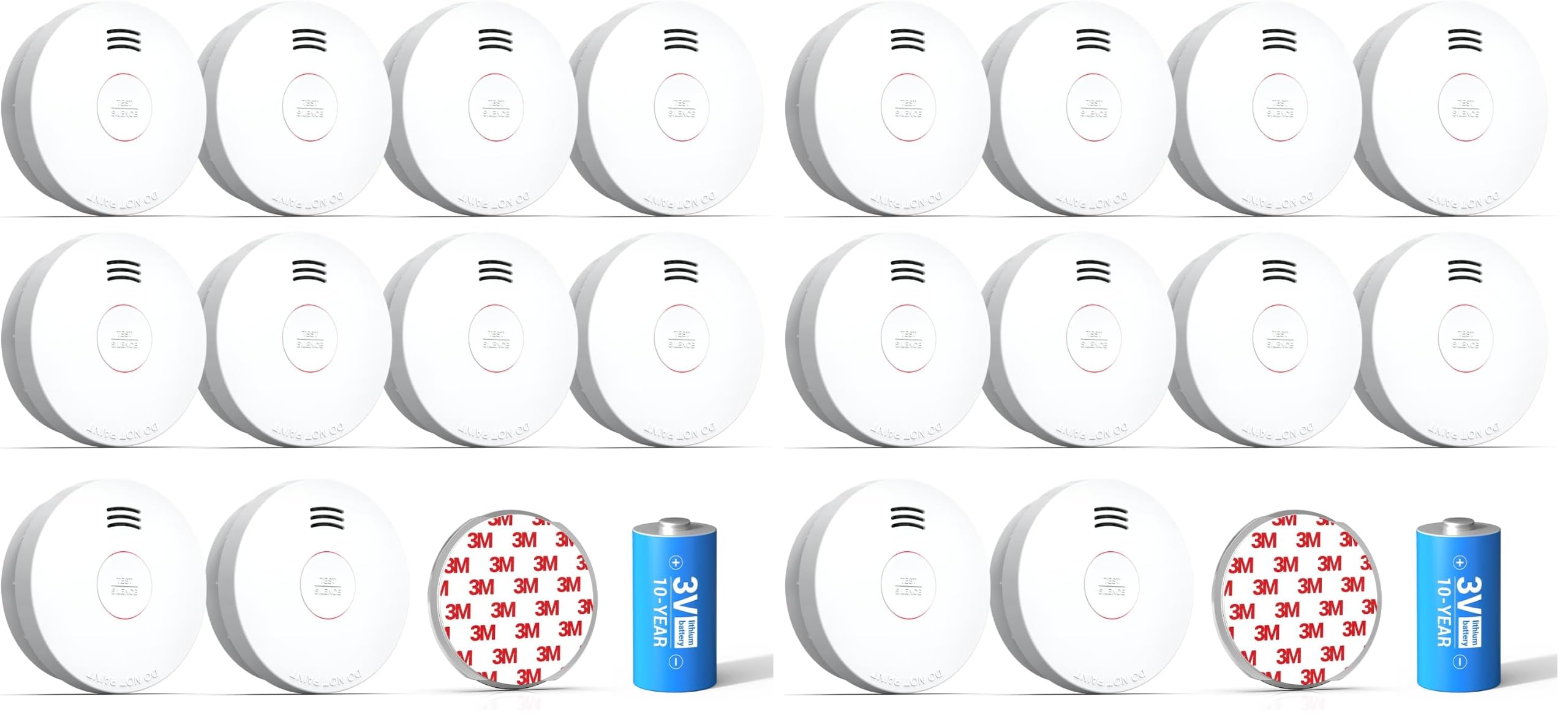 SITERWELL Smoke Detector, Smoke Detector 10 Year Battery with Photoelectric Sensor, Fire Alarm with Low Battery and Fault Warning for House and Bedroom, UL217 Listed, GS525A,20 Packs