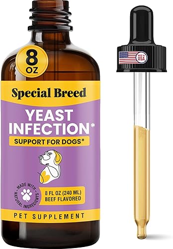 Tratamiento de infección por levaduras para perros, 8 onzas, alivio calmante de la picazón, tratamiento de infecciones de oído, reduce la irritación