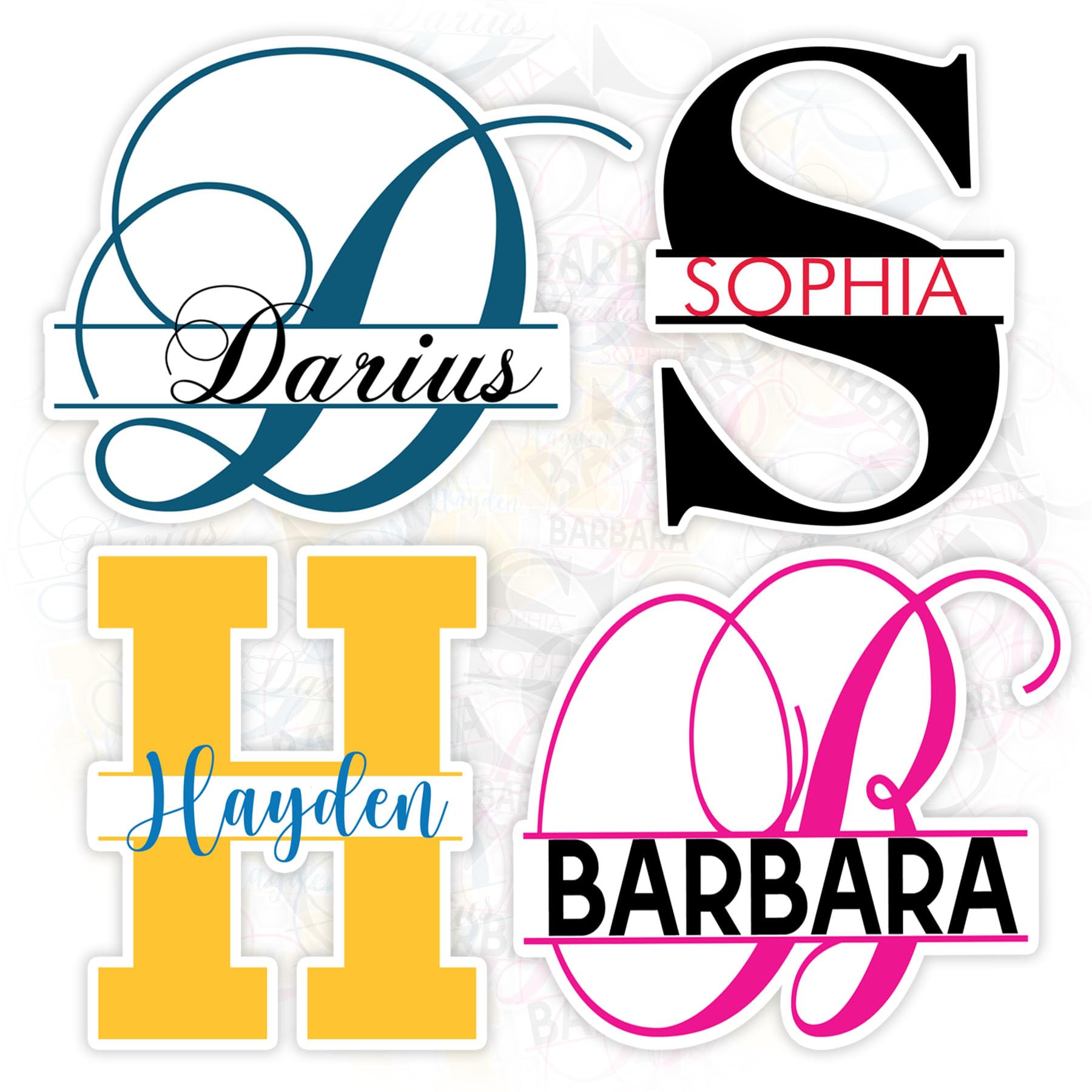 Custom Monogram Sticker Personalized Initial Name Stickers Customized Letter Name Flower Theme Decor Waterproof Vinyl Decal for Water Bottle Laptop